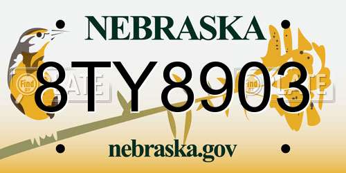 8TY8903 Nebraska License Plate
