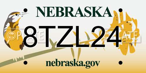 8TZL24 Nebraska License Plate