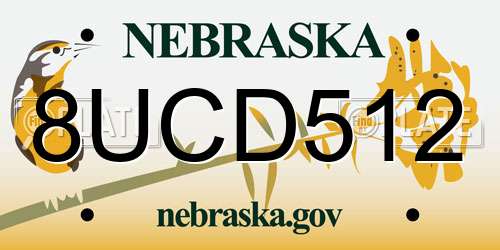 8UCD512 Nebraska License Plate