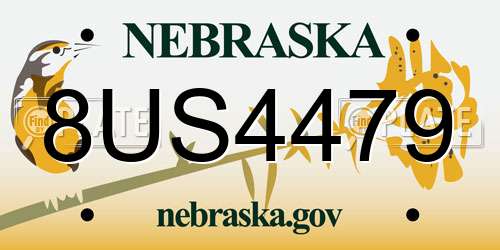 8US4479 Nebraska License Plate