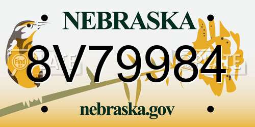 8V79984 Nebraska License Plate