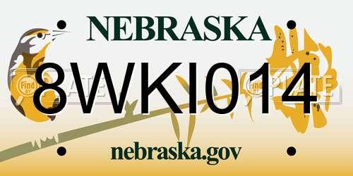 8WKI014 Nebraska License Plate