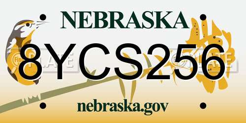 8YCS256 Nebraska License Plate