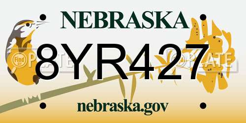 8YR427 Nebraska License Plate