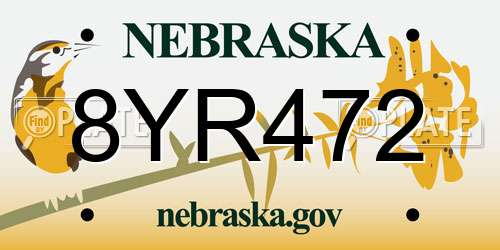 8YR472 Nebraska License Plate