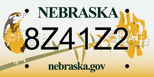 8Z41Z2 Nebraska License Plate