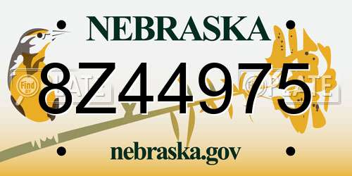 8Z44975 Nebraska License Plate