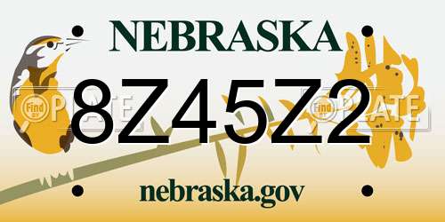 8Z45Z2 Nebraska License Plate