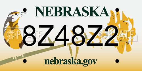 8Z48Z2 Nebraska License Plate