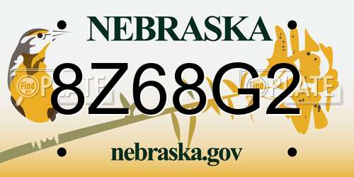 8Z68G2 Nebraska License Plate