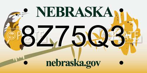 8Z75Q3 Nebraska License Plate