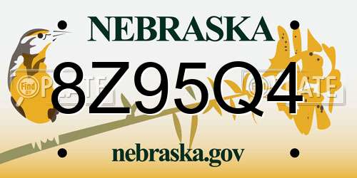 8Z95Q4 Nebraska License Plate