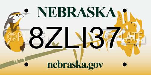 8ZLI37 Nebraska License Plate