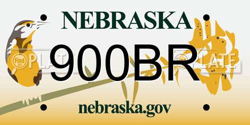 900BR Nebraska License Plate