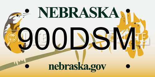 900DSM Nebraska License Plate
