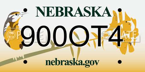 900OT4 Nebraska License Plate