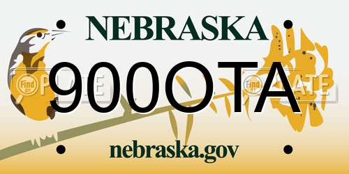 900OTA Nebraska License Plate