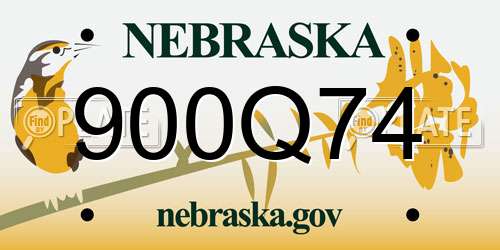 900Q74 Nebraska License Plate