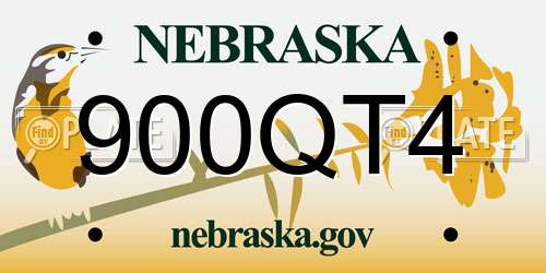 900QT4 Nebraska License Plate