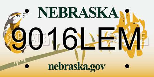 9016LEM Nebraska License Plate