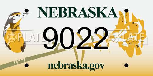 9022 Nebraska License Plate