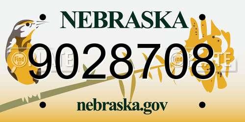 9028708 Nebraska License Plate