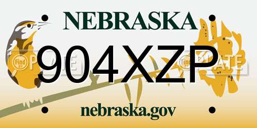 904XZP Nebraska License Plate