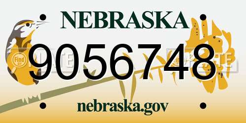 9056748 Nebraska License Plate