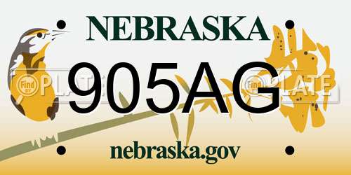 905AG Nebraska License Plate