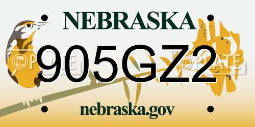 905GZ2 Nebraska License Plate