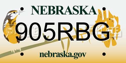 905RBG Nebraska License Plate
