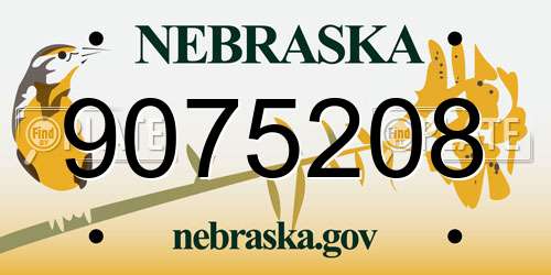 9075208 Nebraska License Plate
