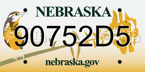 90752D5 Nebraska License Plate