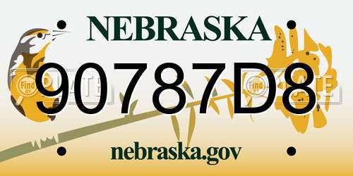 90787D8 Nebraska License Plate