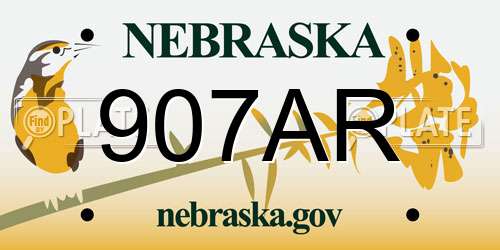 907AR Nebraska License Plate