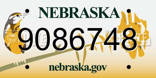 9086748 Nebraska License Plate