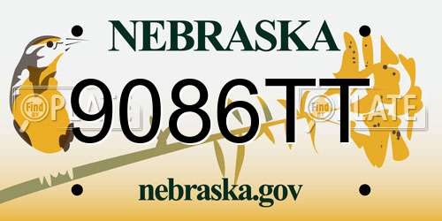 9086TT Nebraska License Plate