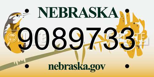 9089733 Nebraska License Plate