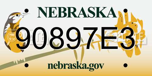 90897E3 Nebraska License Plate