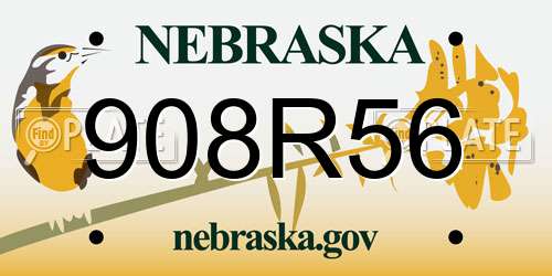 908R56 Nebraska License Plate