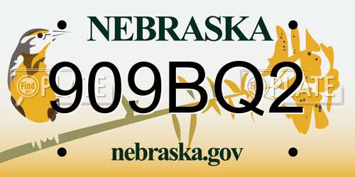 909BQ2 Nebraska License Plate
