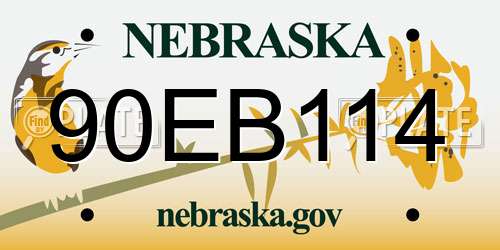 90EB114 Nebraska License Plate