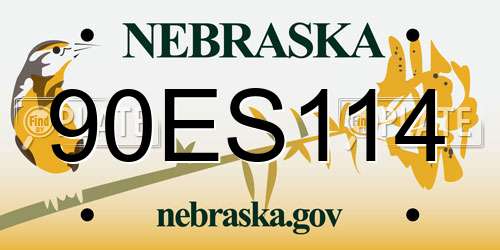 90ES114 Nebraska License Plate