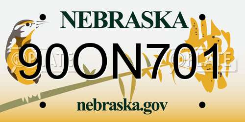 90ON701 Nebraska License Plate