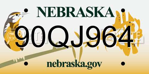 90QJ964 Nebraska License Plate