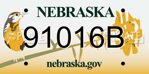 91016B Nebraska License Plate