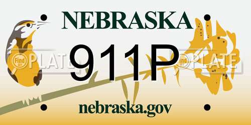911P Nebraska License Plate