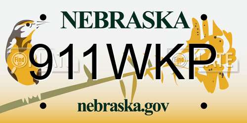 911WKP Nebraska License Plate