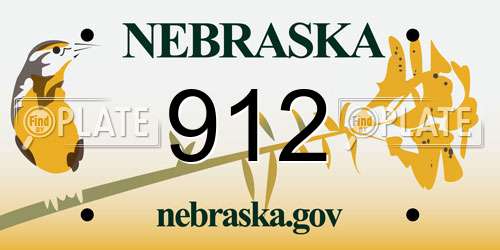 912 Nebraska License Plate