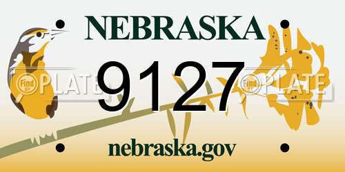 9127 Nebraska License Plate
